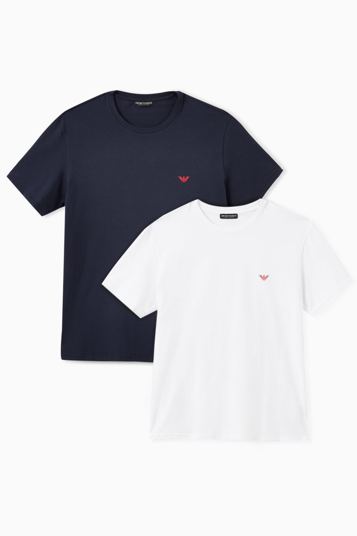 

Basic T-shirts in Cotton Jersey, Set of Two, White