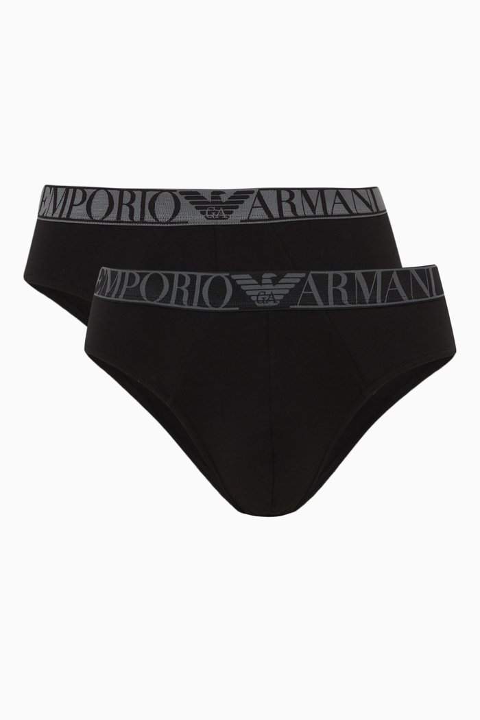 

Briefs in Cotton, Set of Two, Black