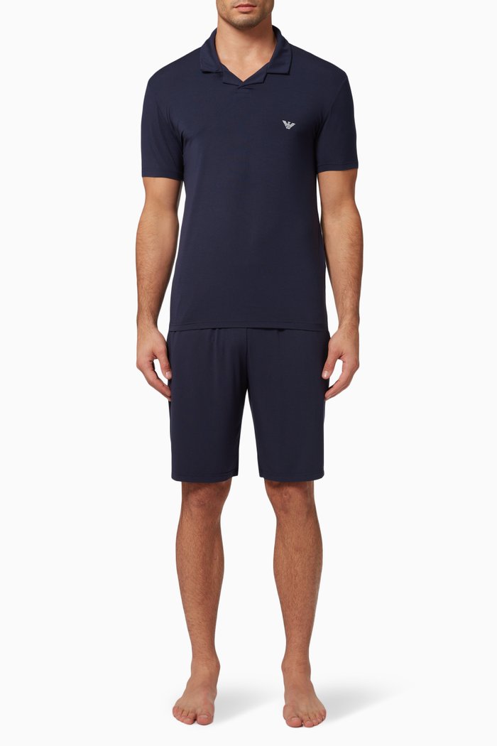

Pyjamas in Knit Cotton, Blue