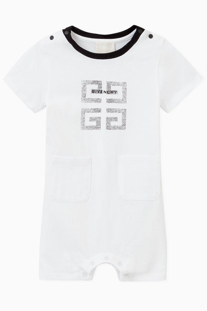 

4G Print Romper in Cotton, White
