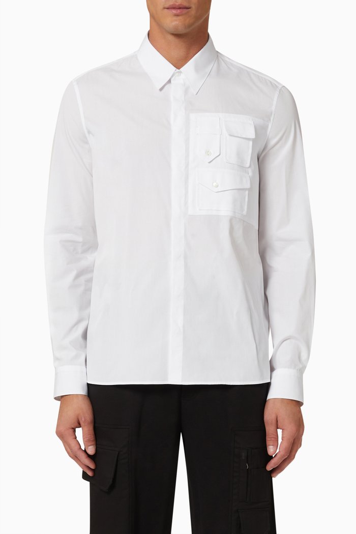 

Military Pocket Shirt in Cotton, White