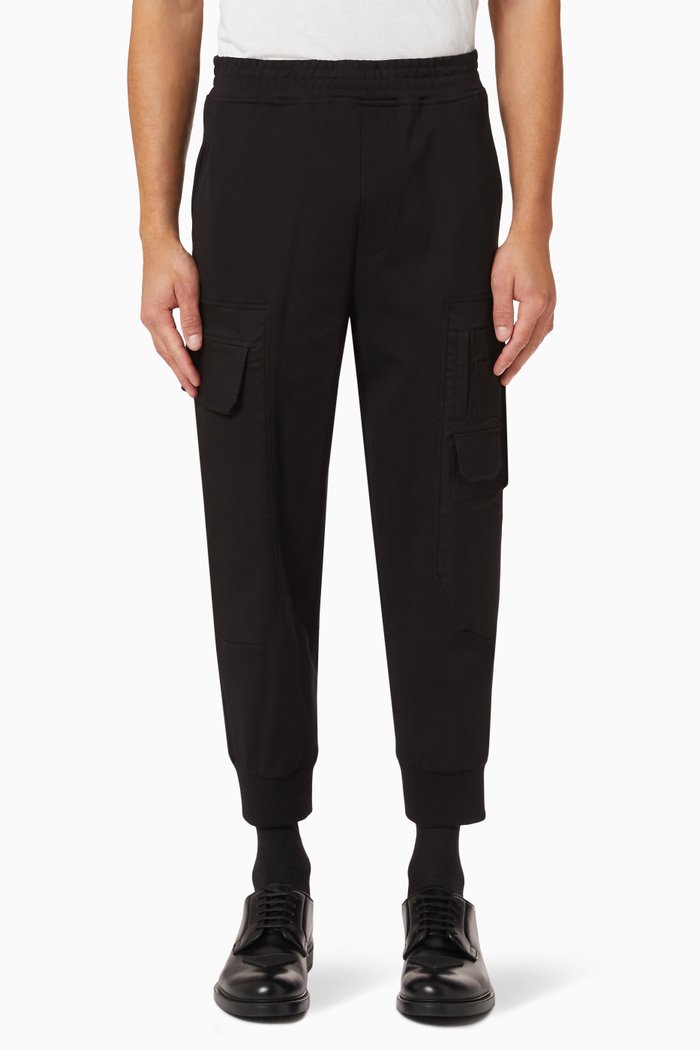 

Hybrid Cargo Sweatpants in Cotton, Black