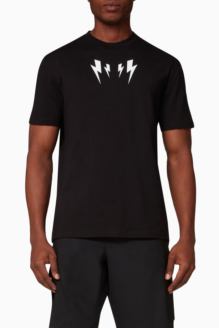 

Mirrored Bolt T-shirt in Jersey, Black