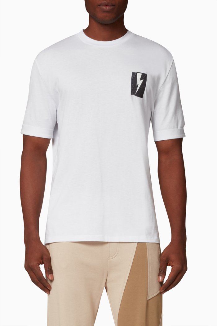 

Flag Bolt T-shirt in Jersey, White