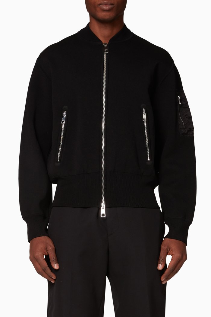 

MA.1 Bomber Jacket in Techno Knit, Black