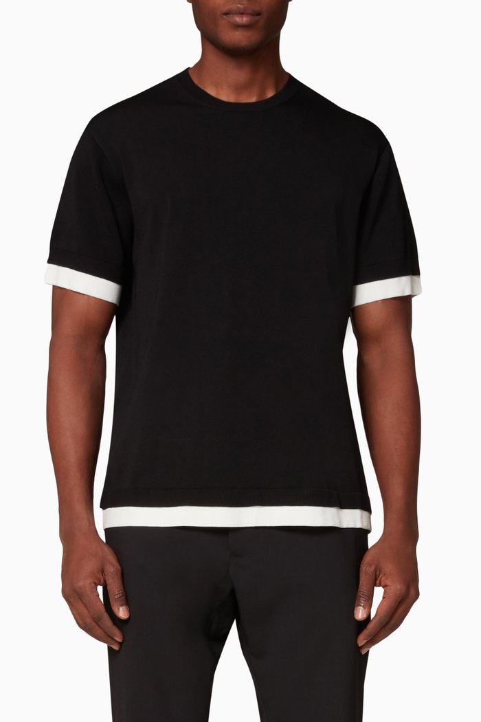 

T-shirt in Techno Knit, Black