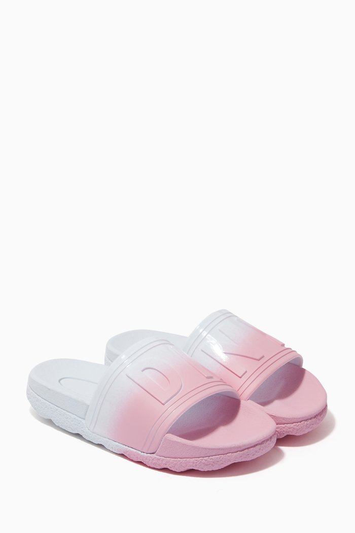 

Ombre Logo Embossed Slides in Rubber, Multicolour