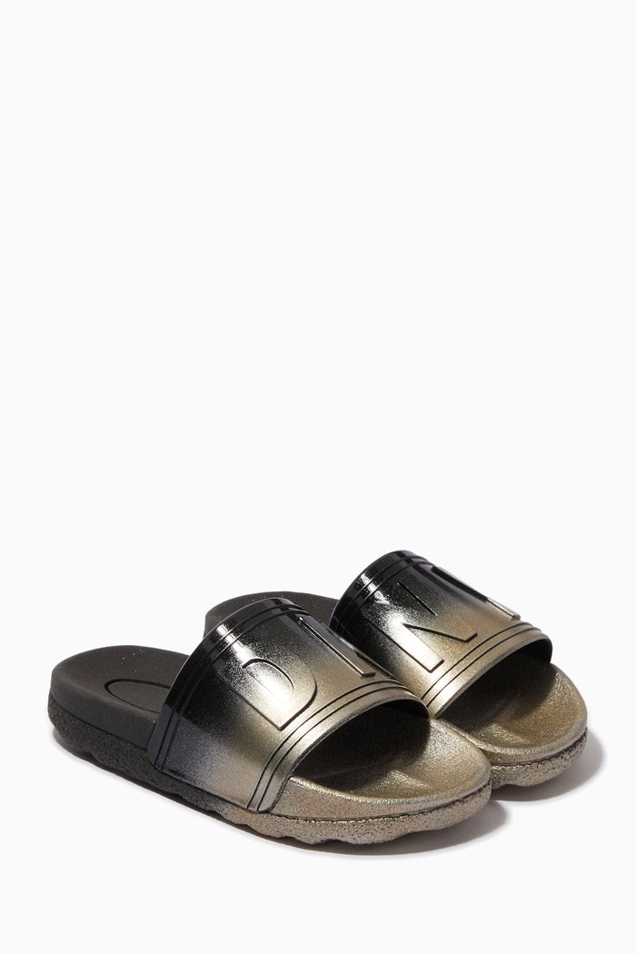 

Ombre Logo Embossed Slides in Rubber, Multicolour