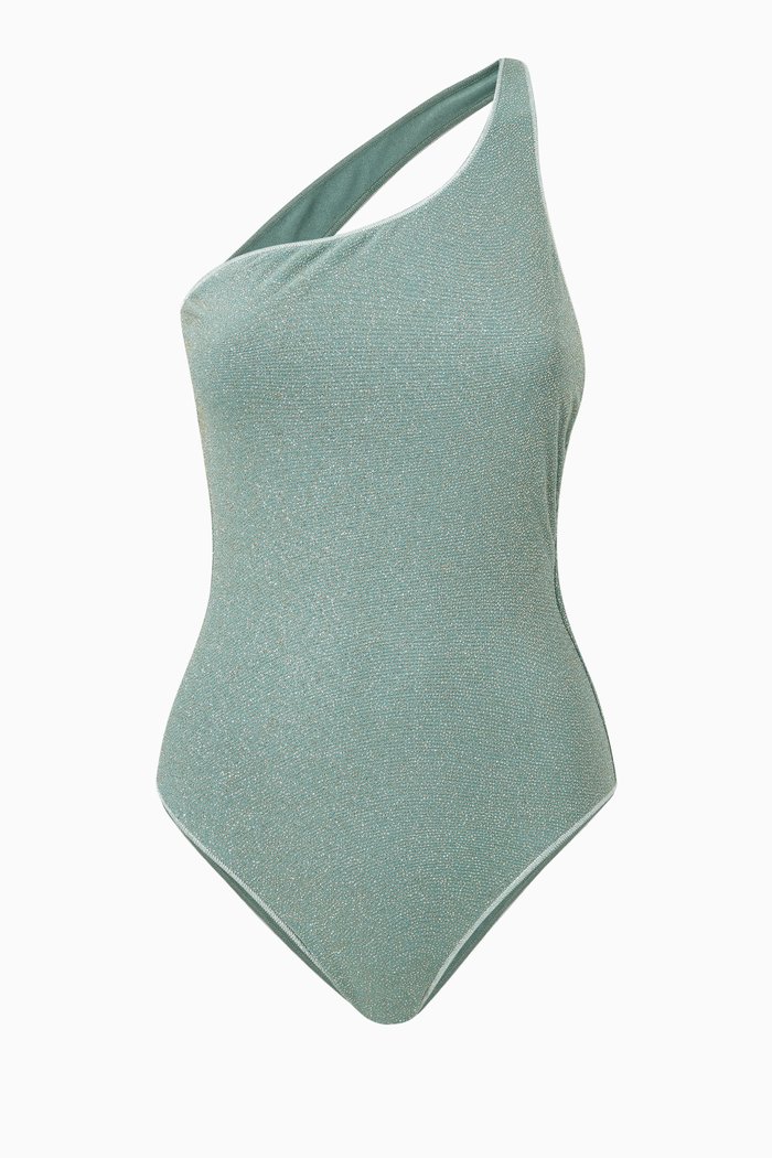 

Shine Asymmetric One Piece Swimsuit, Blue
