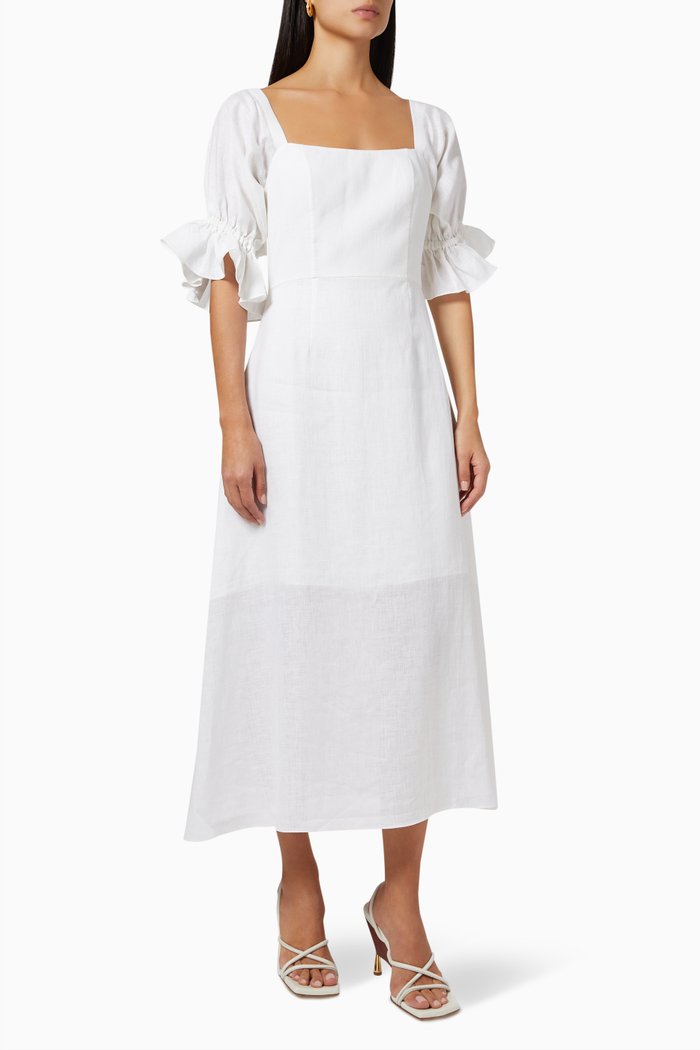 

Sonee Dress in Linen, White