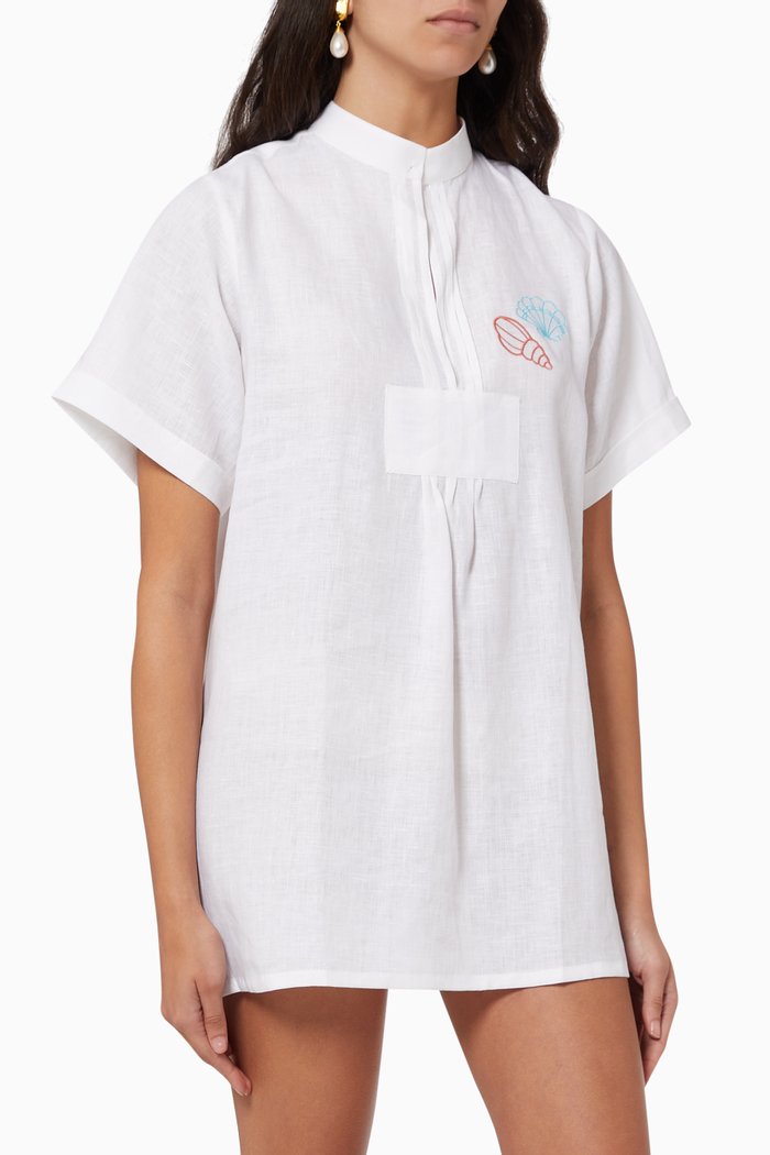 Nova Tunic in Linen, White