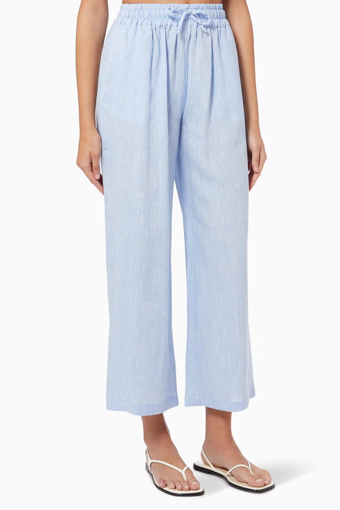 

Scottie Pants in Linen, Blue