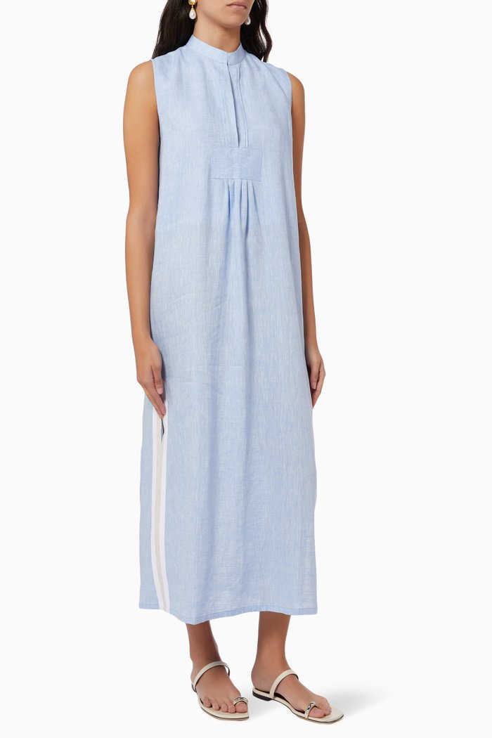 

Aurora Dress in Linen, Blue
