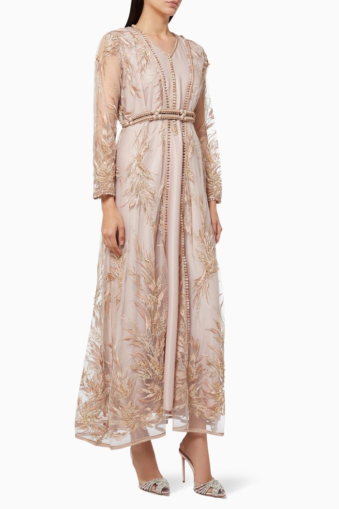 

Floral Kaftan & Inner Dress Set, Neutral