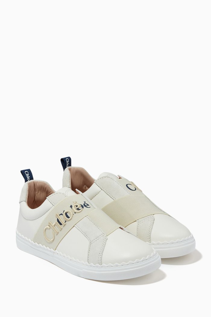 Lauren Sneakers in Smooth & Suede Goatskin, Neutral