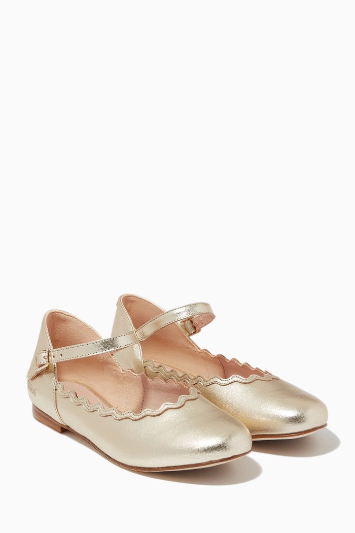 

Bellarina Flats in Smooth Calfskin, Gold