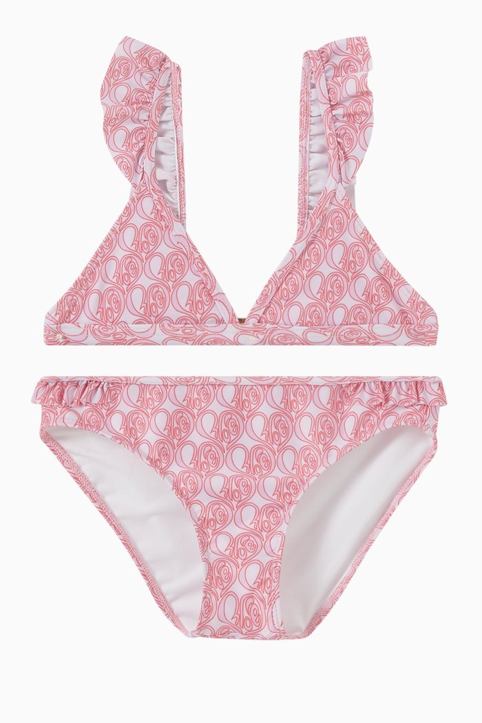

Logo Print Bikini Set, Pink