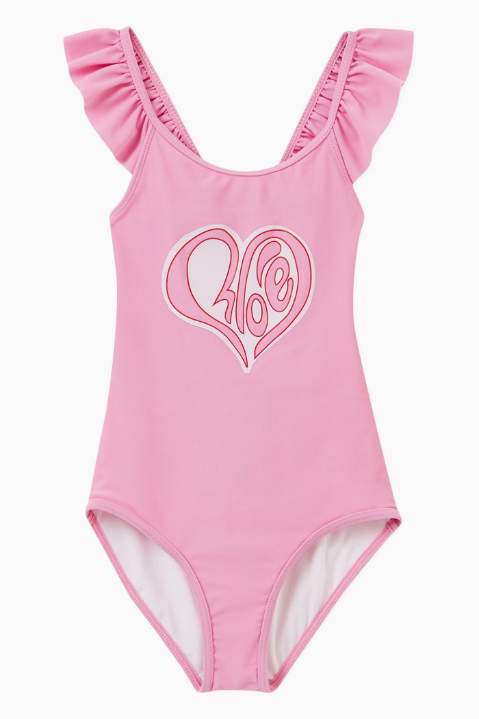 Hearty Swimsuit in Stretch Nylon, Pink