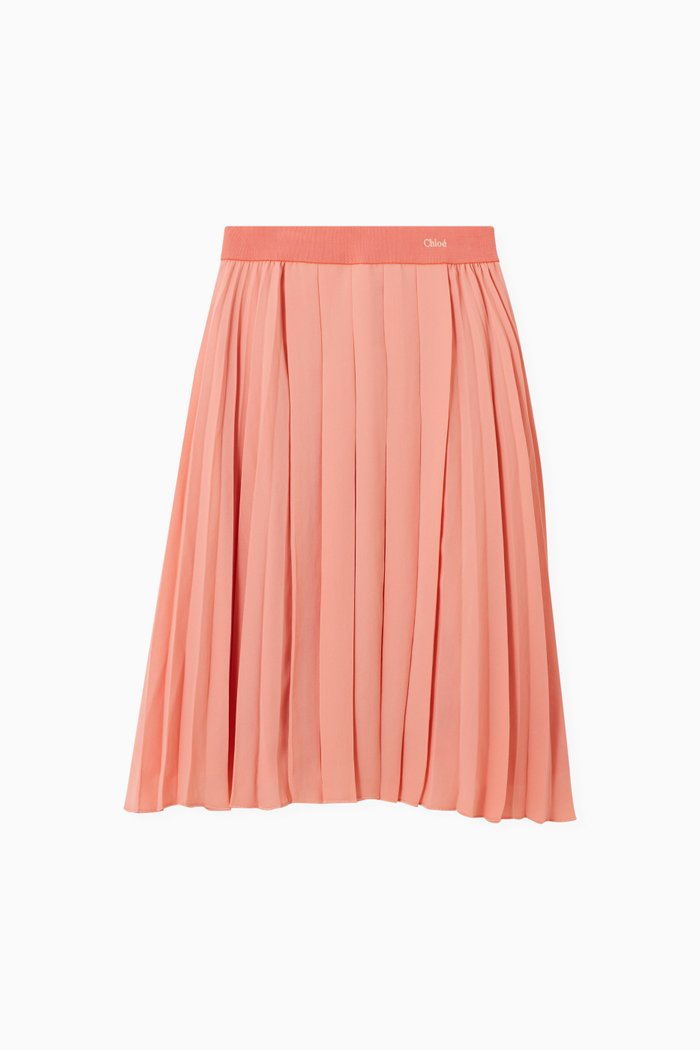 

Pleated Midi Skirt, Orange