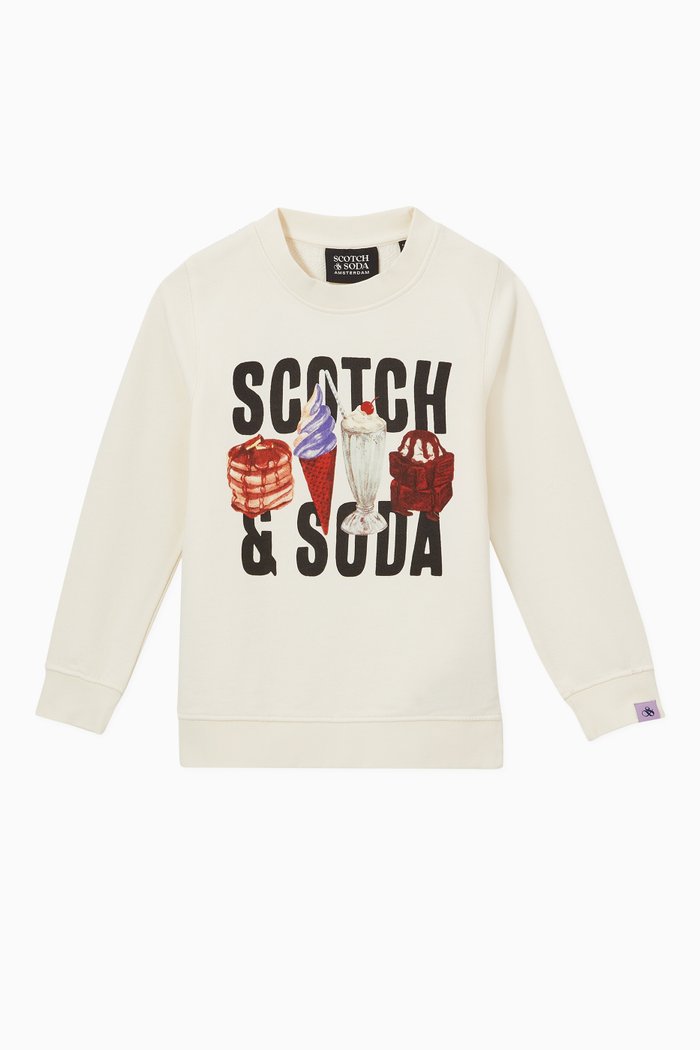 

Graphic Print Sweatshirt in Organic Cotton, Neutral