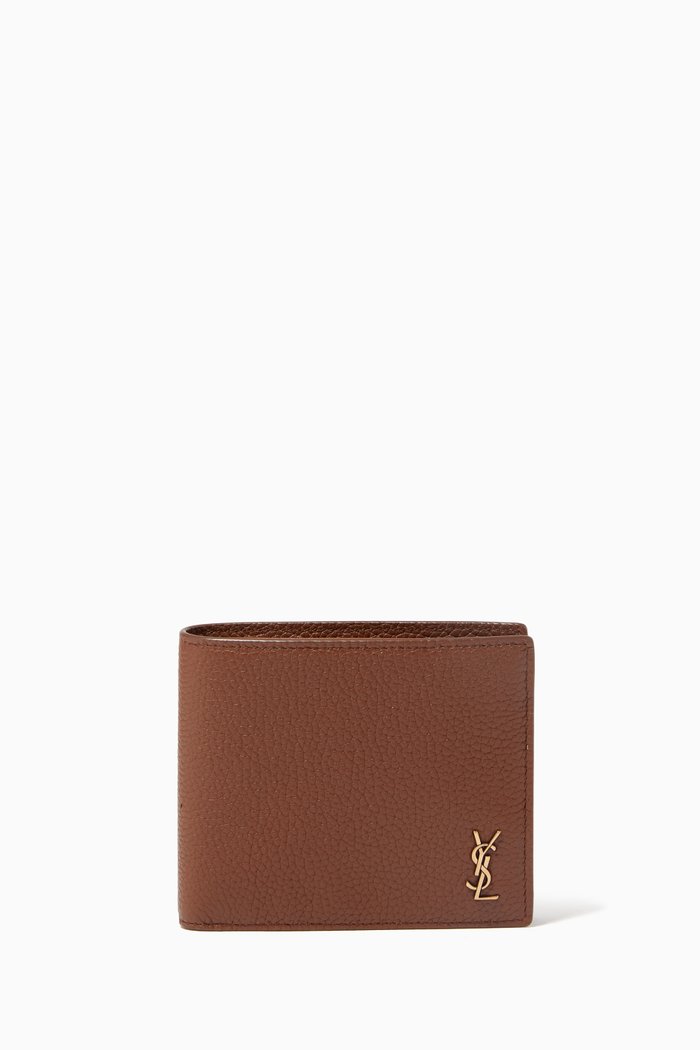 

Tiny Monogram East/West Wallet in Leather, Brown