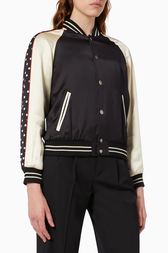 

YSL Teddy Jacket in Satin, Black