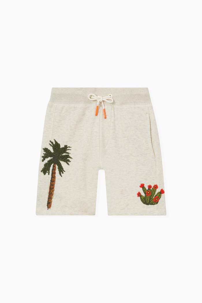 

Embroidered Shorts in Organic Cotton, Neutral