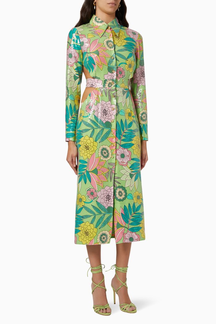 

All That Glitters Midi Dress, Green