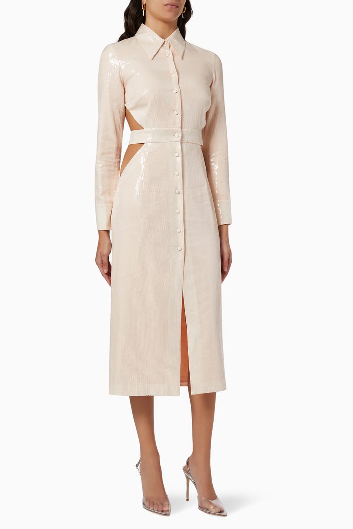 

Night Sky Trench Dress, Pink