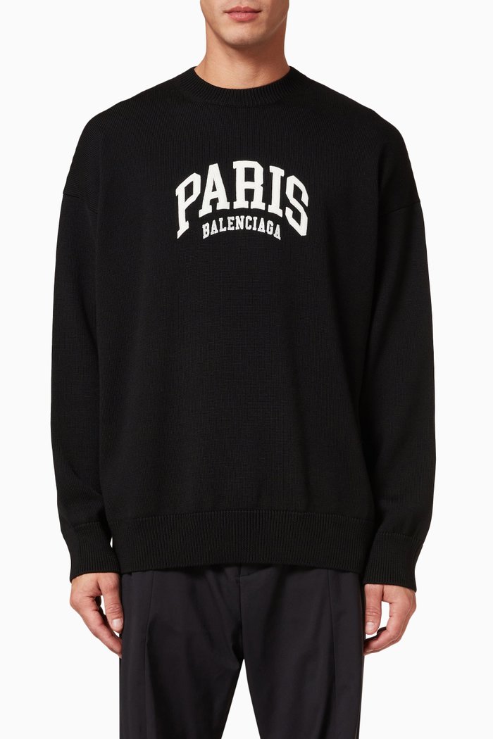 

Paris Large Fit Sweater in Wool, Black