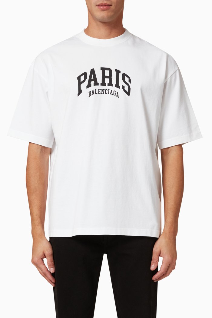 

Paris Medium Fit T-shirt in Cotton Jersey, White
