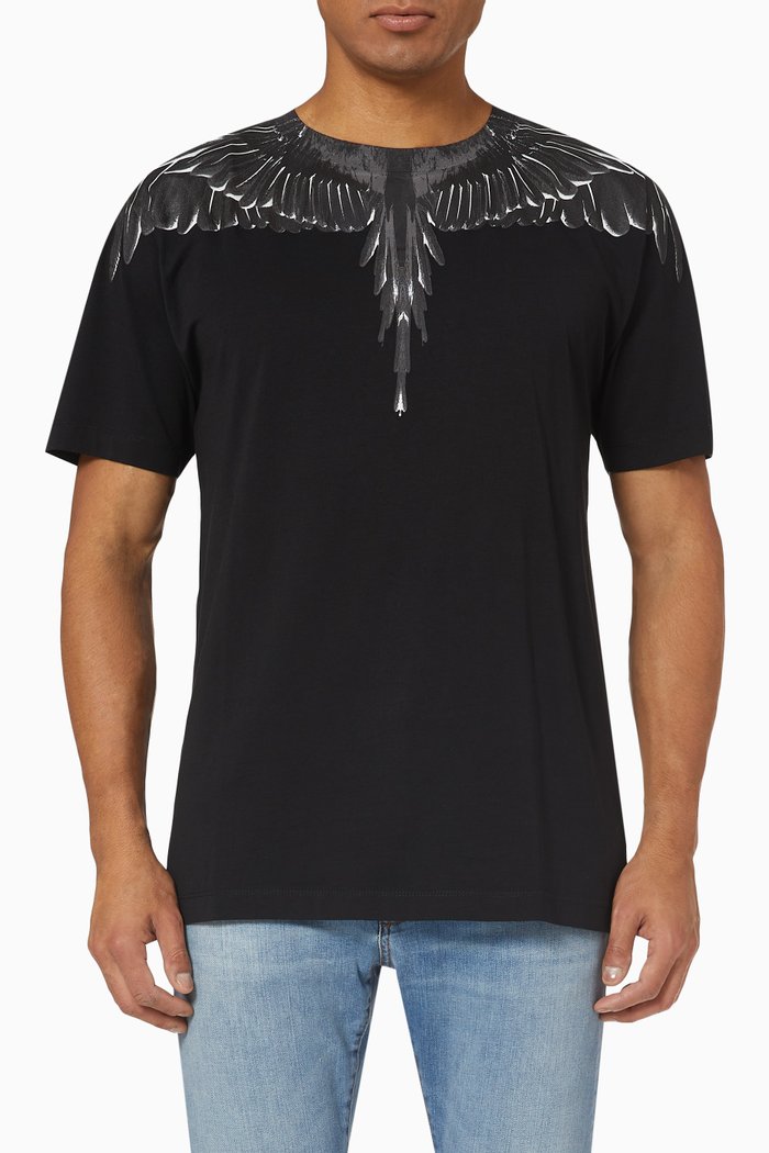 Icon Wings T-shirt in Cotton Jersey, Black