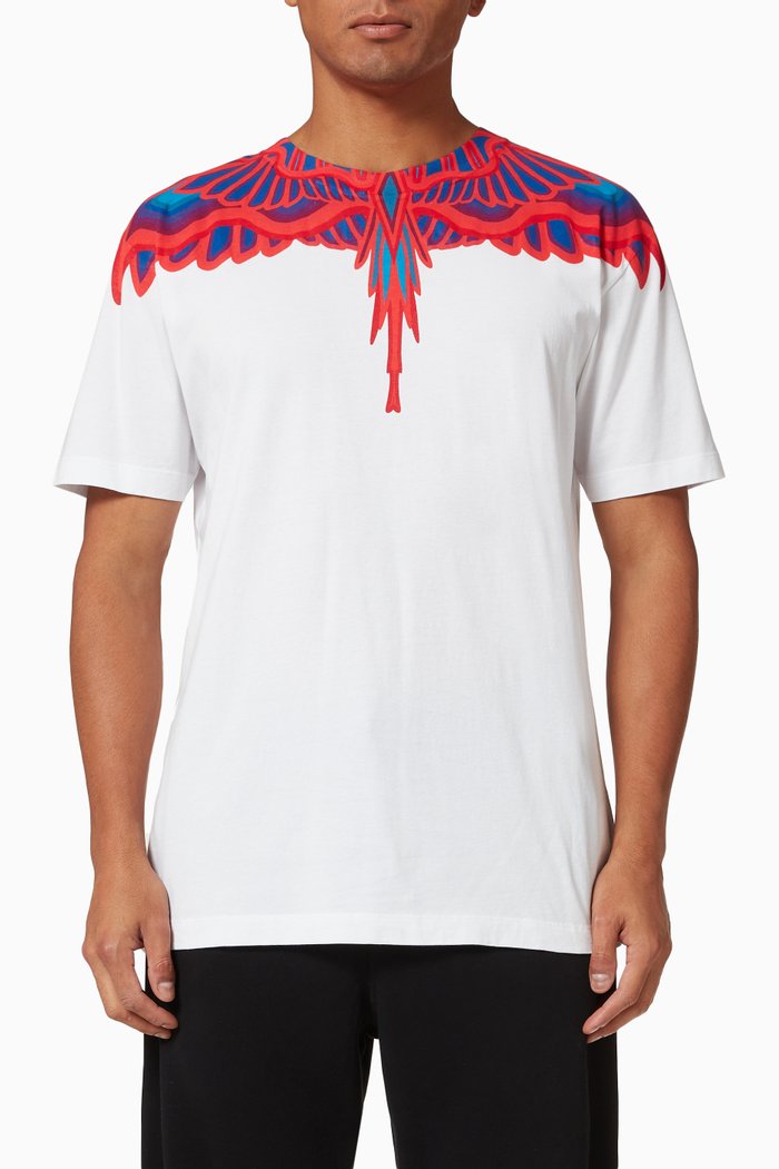 

Curved Wings T-shirt in Cotton Jersey, White