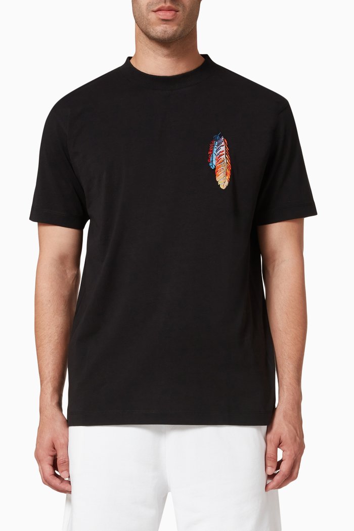 Feather T-shirt in Cotton, Black