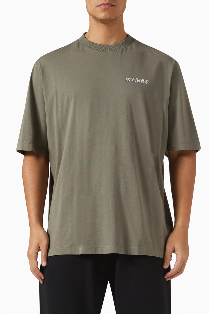

Tempera Cross T-shirt in Cotton Jersey, Green