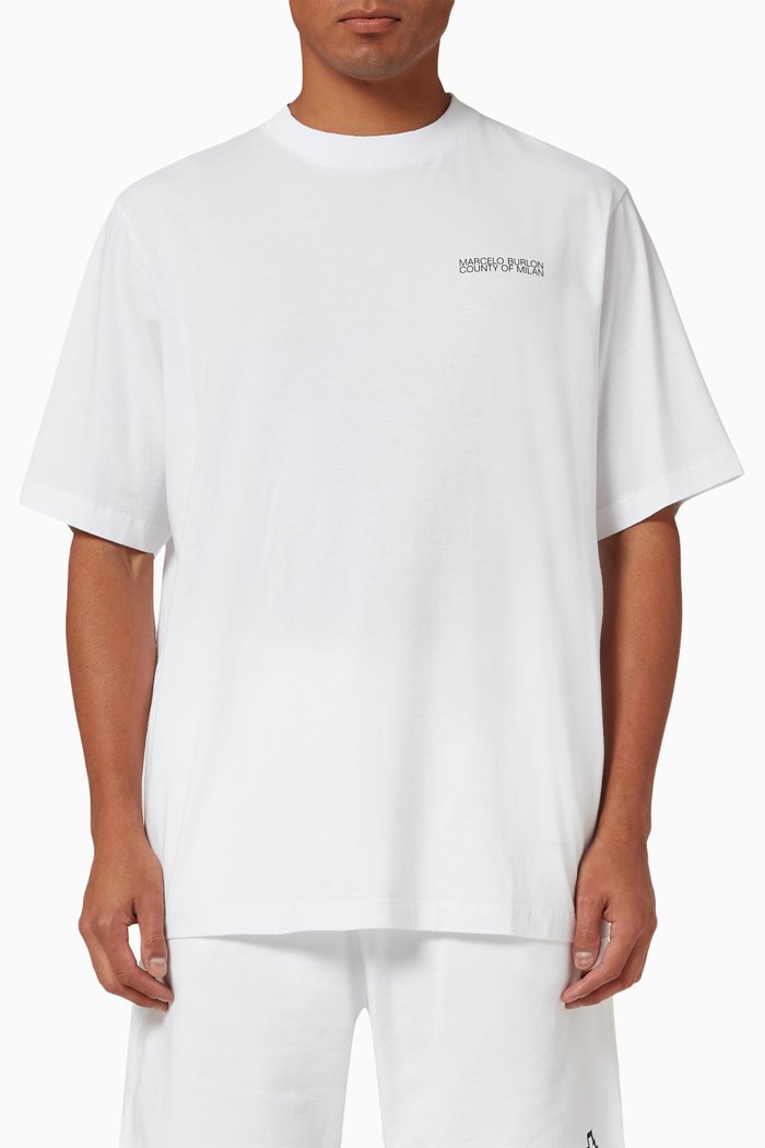 

Tempera Cross T-shirt in Cotton Jersey, White