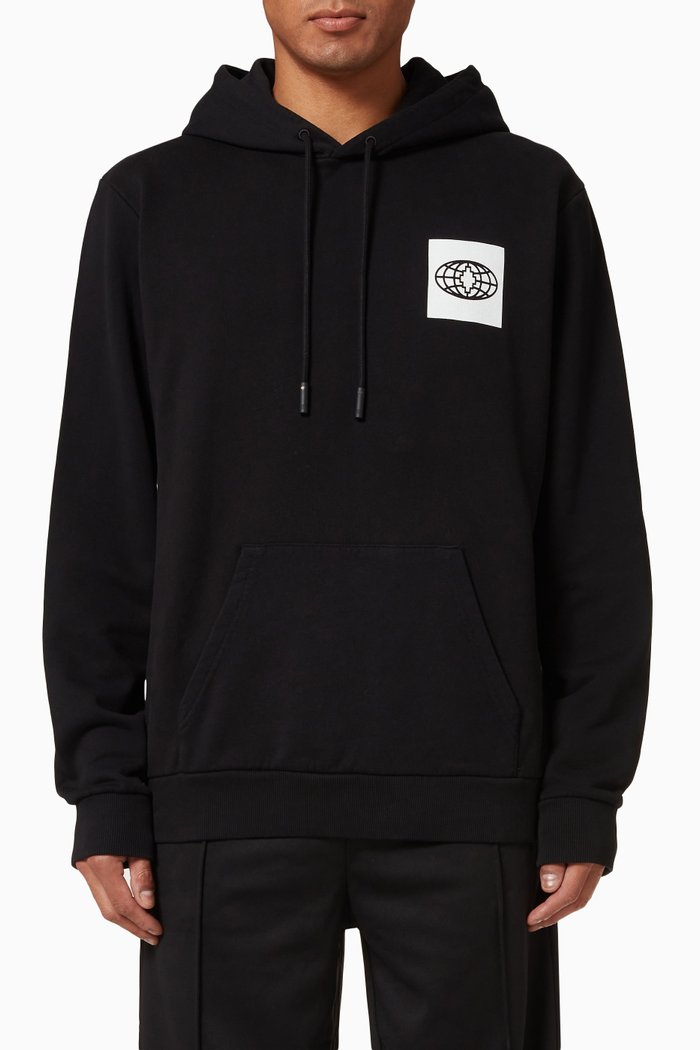 

Skate Cross Logo Hoodie in Cotton Terry, Black
