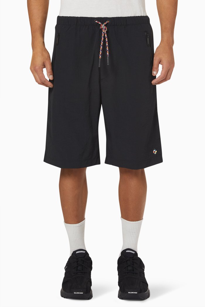 

Colourful Cross Swim Shorts in Nylon, Black