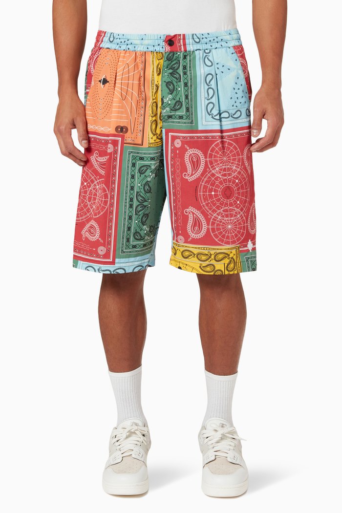 

Bandana Patchwork Shorts in Nylon, Multicolour