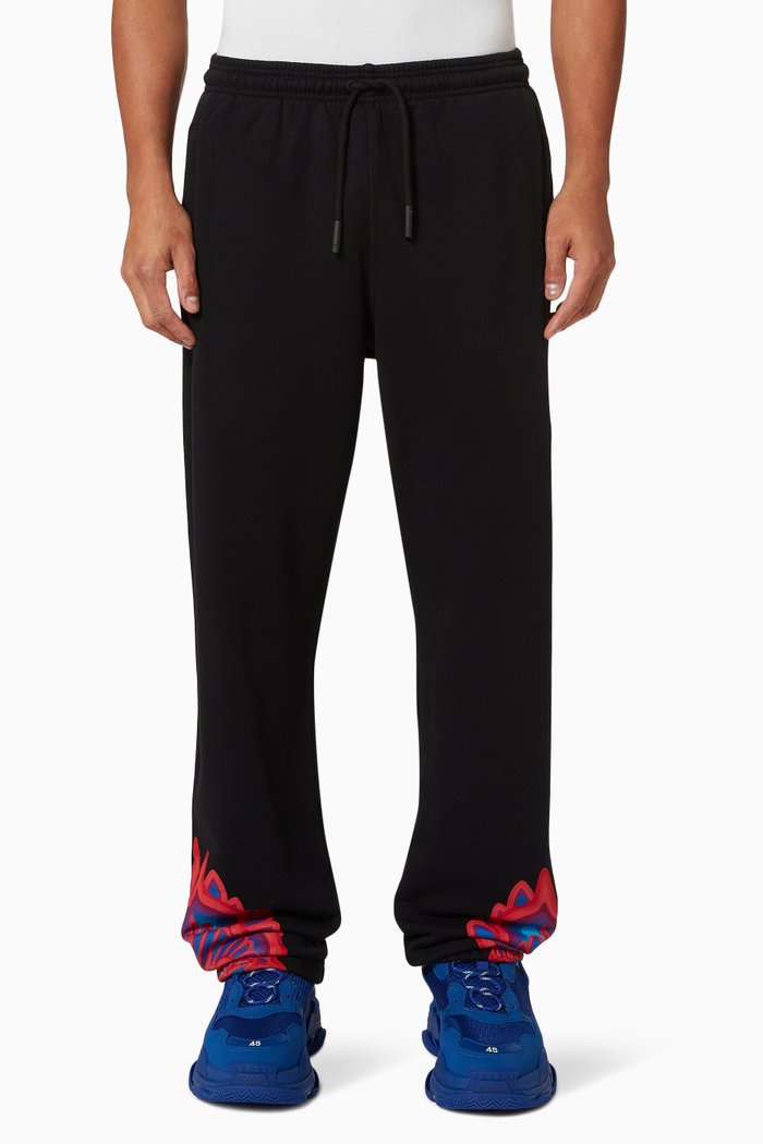 

Curved Wings Sweatpants in Cotton Terry, Black