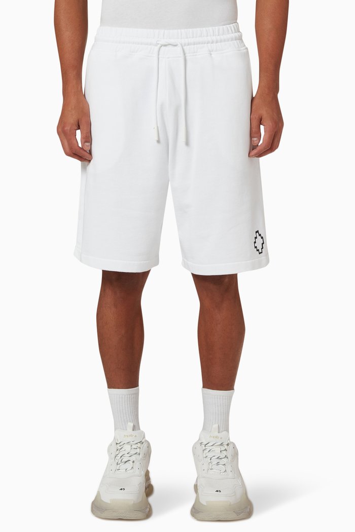 

Tempera Cross Sweatshorts in Cotton Terry, White
