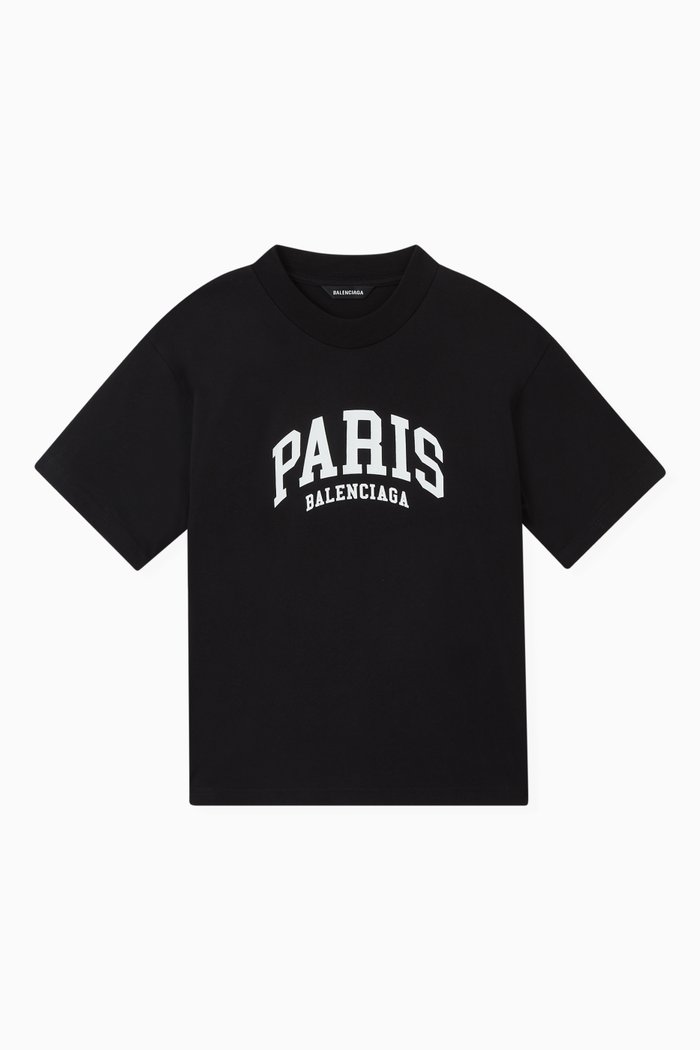 

Paris Medium Fit T-shirt in Cotton Jersey, Black