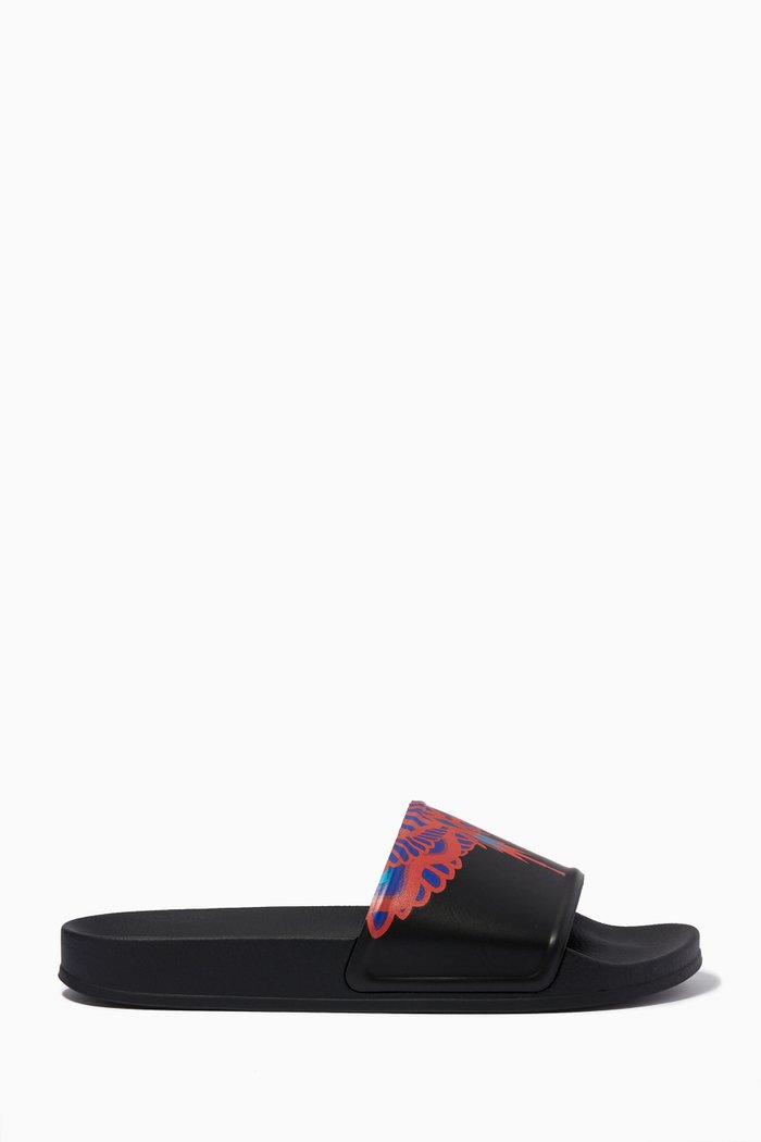 

Wings-Print Slides in PU, Black