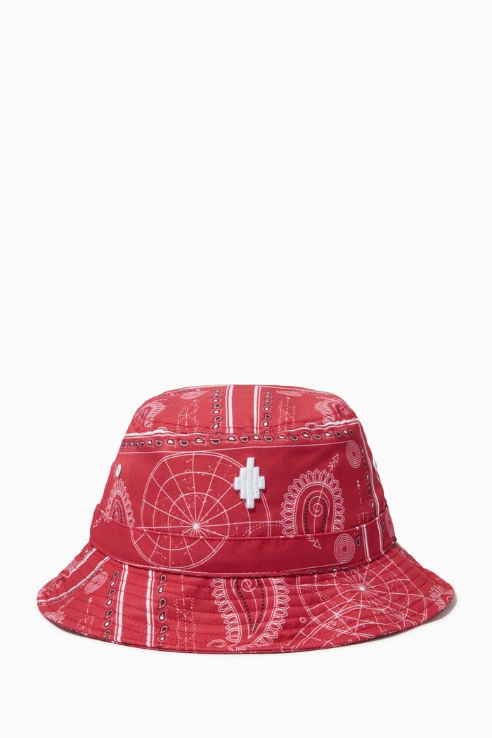 Bandana Print Bucket Hat, Red