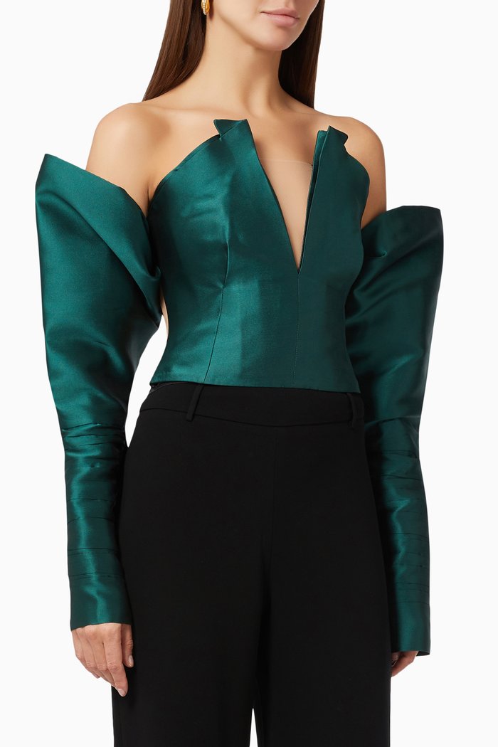 

Hollywood Top in Satin, Green