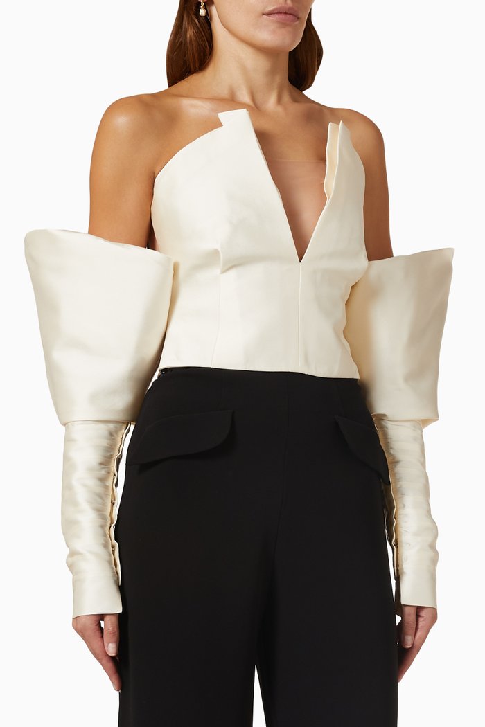 

Hollywood Top in Satin, White