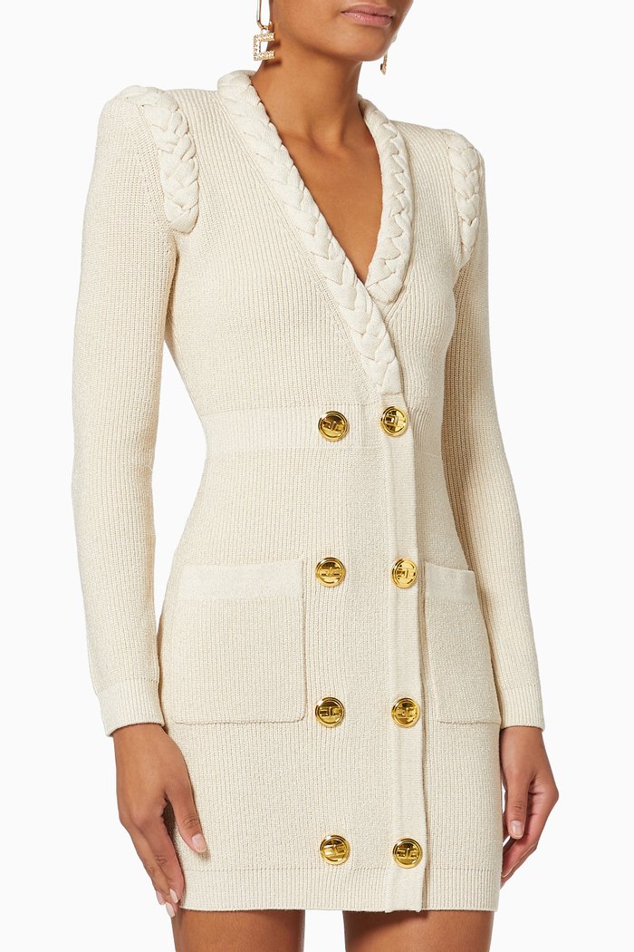 

Coat Dress in Viscose Rib Knit, Neutral
