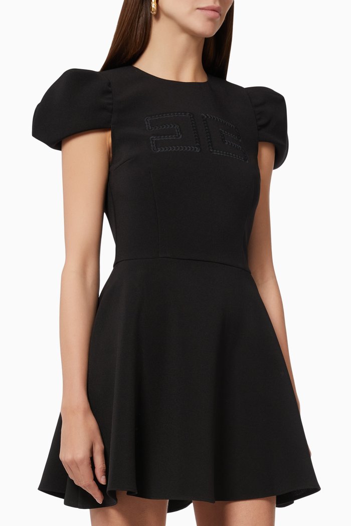 

Mini Dress in Stretch Crêpe, Black