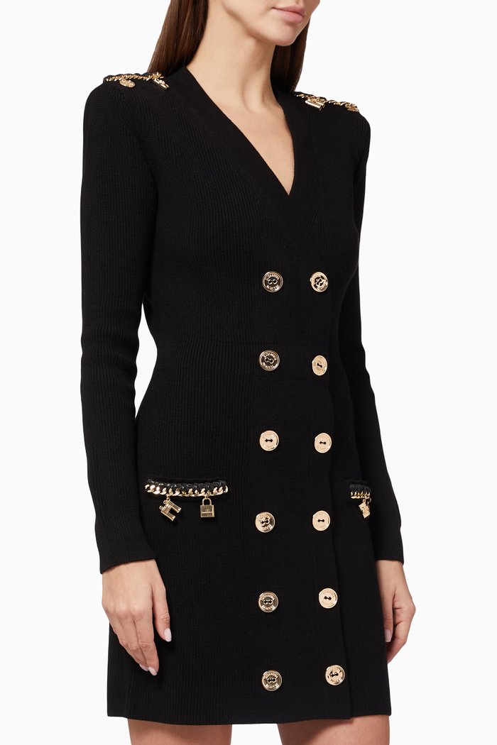 

Coat Dress in Viscose Knit, Black