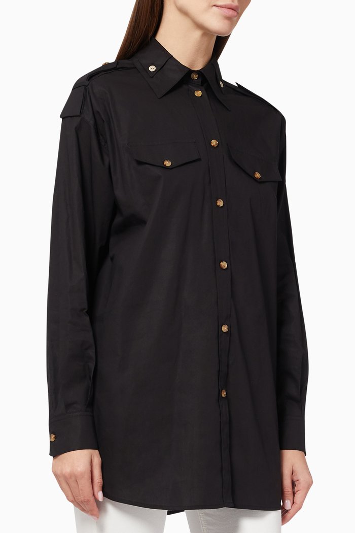 

Safari Shirt in Cotton, Black